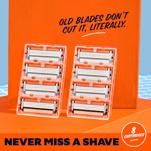 Dollar Shave Club 8 Pack 4 Blade Razor Refills - Men’s Shaving Blades