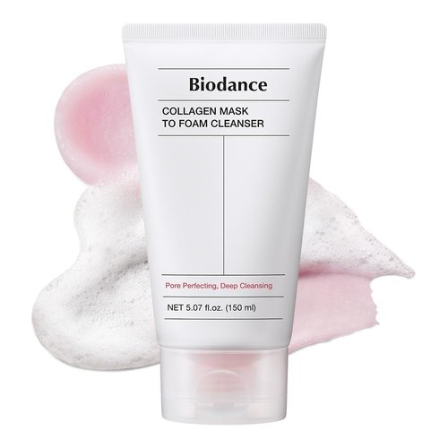 BIODANCE Collagen Mask To Foam Cleanser, 2-in-1 Pore Mask and Hydrating Foaming Facial Cleanser for Sensitive Skin, Oily Skin, Korean Skinc Care, Valentines Day Gifts for Herㅣ5.07 fl. oz. (150 ml)