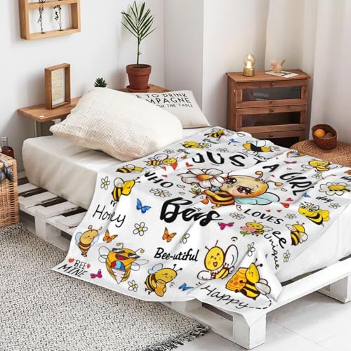 Bee Plush Throw Blanket for Adults Kids Teen Girls Boys 80x60 Variation of THIS listing