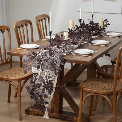 MIZII 6FT Burgundy Artificial Vines Cimicifuga Garland for Fall Decor, Hanging Plants, Garlands