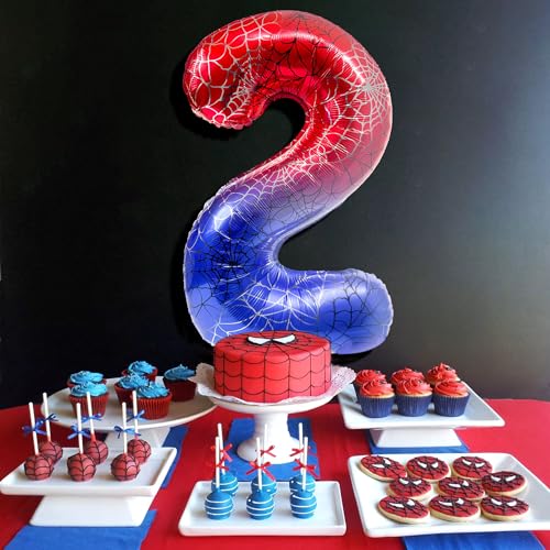 40 Inch Giant Spider Web Number Foil Balloon for Birthday Party Decorations