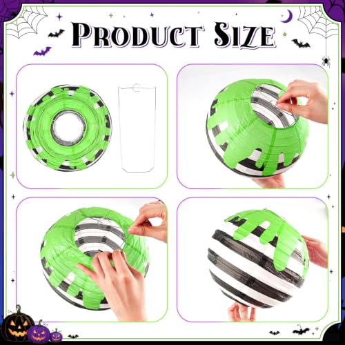 Halloween Paper Lanterns Hanging Decorations Set - Indoor & Outdoor Party Decor