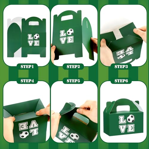Soccer Party Favors Gift Bags with Handles - 24 Pack, Football Theme