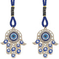 2PCS Hamsa Hand Amulet Pendant with Evil Eye - Lucky Protection Decor for Car & Home