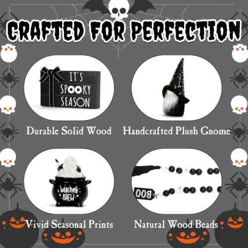 Halloween Tiered Tray Decor Set - 8 Pieces for Indoor Home Holiday Display