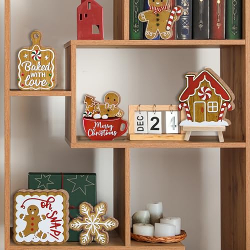 Christmas Gingerbread Man Tiered Tray Decor Set - Holiday Home Decor