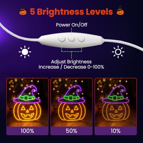 Halloween Neon Sign - Pumpkin LED Witch Hat Jack-o'-Lantern Light Decor - Variation of THIS listing