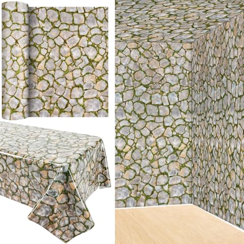 Vintage Brick Wall Backdrop Roll - 100 Ft x 54 In Faux Stone Tablecloth