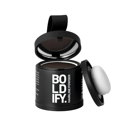 BOLDIFY Hairline Powder - Water-Resistant Dark Brown Root Touch Up for Gray Coverage | 10g, 24-Hour Stain-Proof