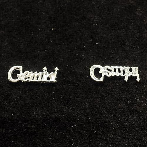 Silver Gemini Zodiac Nail Charms - 15pcs 3D Nail Art Decorations for DIY Manicure