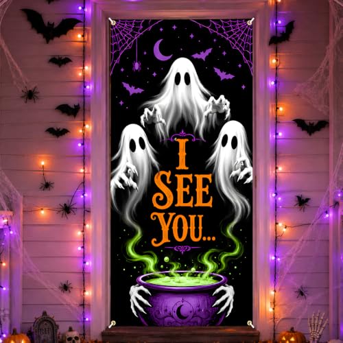 Halloween Door Cover Banner Dancing Skeleton Party Decor - Ghost Variation