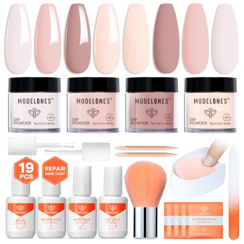 Dip Powder Nail Kit with 4 Colors & Accessories - No Lamp Required