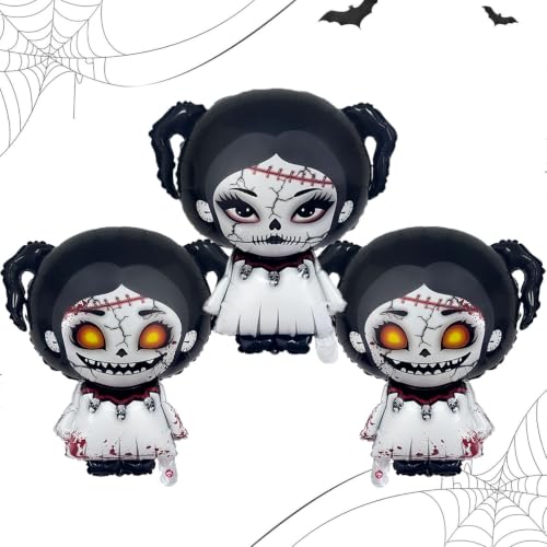 Halloween Foil Balloon Set with Horror Doll Designs for Party Decorations