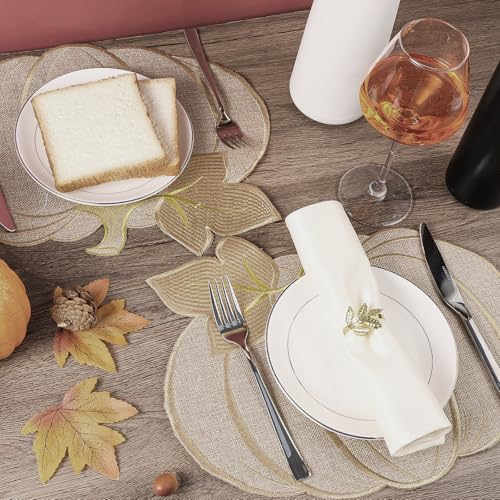 Fall Placemats Set of 6 Pumpkin Harvest Table Decor - Autumn Thanksgiving Kitchen