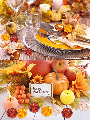 48PCS Acrylic Fall Decorations Pumpkin Beads for Thanksgiving Halloween Autumn Party