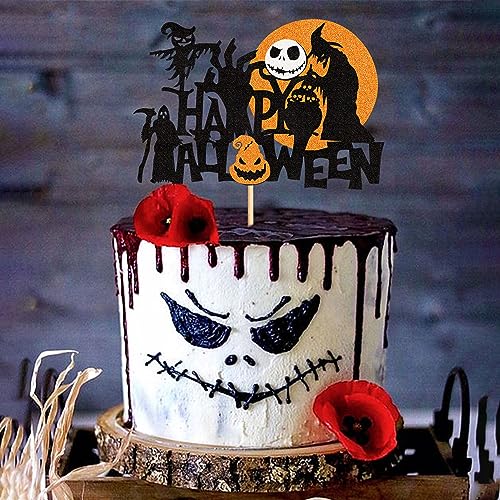 Halloween Cake Topper Jack and Sally Nightmare Before Christmas Party Decoration
