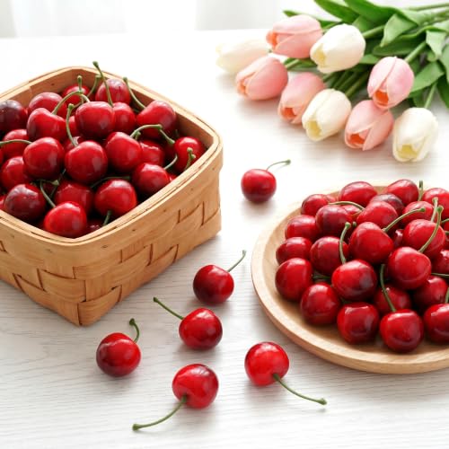 Artificial Faux Cherry Ornaments - Black, 60 Pack