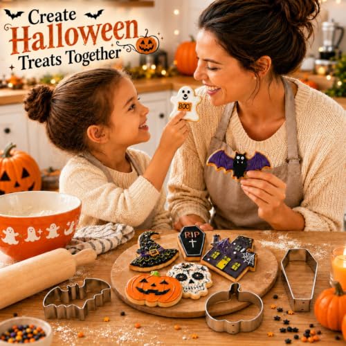 Halloween Cookie Cutter Set 9 Pcs Stainless Steel Shapes for Baking Party