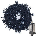 Pure White LED Christmas String Lights 99ft with Black Cable & 8 Modes - Outdoor Indoor Decor
