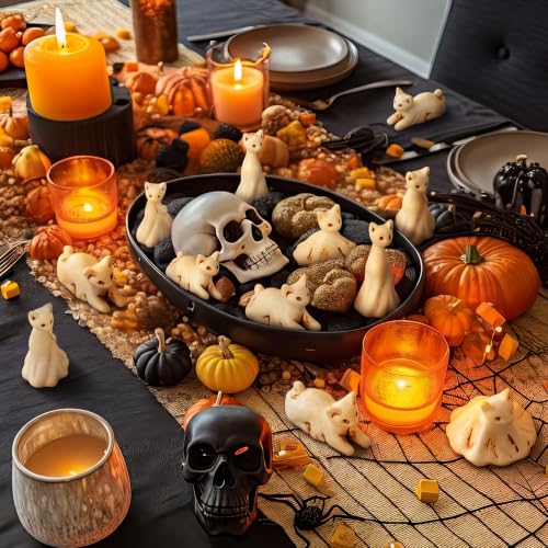 Halloween Mini Resin Ghost Cat Figures Bulk 50 Pieces - Spooky Decor & Gifts