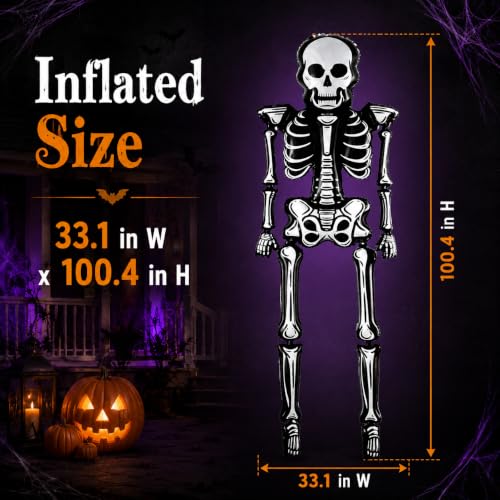 8.3 Ft Giant Poseable Skeleton Balloon for Halloween Party & Decorations