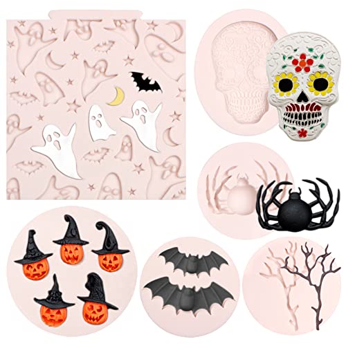 Halloween Silicone Mold Set for Cake Decorations and Crafts - 6 Pcs