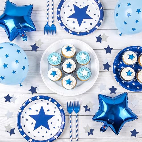 200Pcs Blue White Silver Glitter Star Confetti Party Decorations - Variation of THIS listing