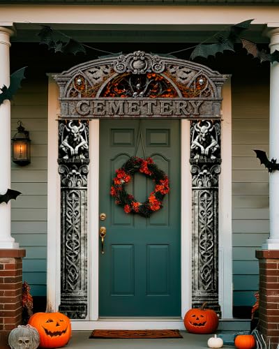Halloween Cemetery Door Banner - White 3-Piece Halloween Decorations