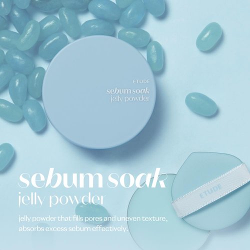 ETUDE Sebum Soak Jelly Pressed Powder - Oil Control Makeup Setting Powder for Oily Skin | Matte Finish