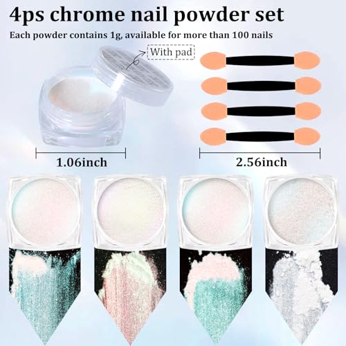 Colorful Dream Chrome Nail Powder Set - Metallic Mirror Glitter Effect Pigment