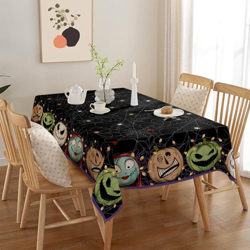 Halloween Tablecloth 60x80 Inch Rectangle Spooky Home Party Decor
