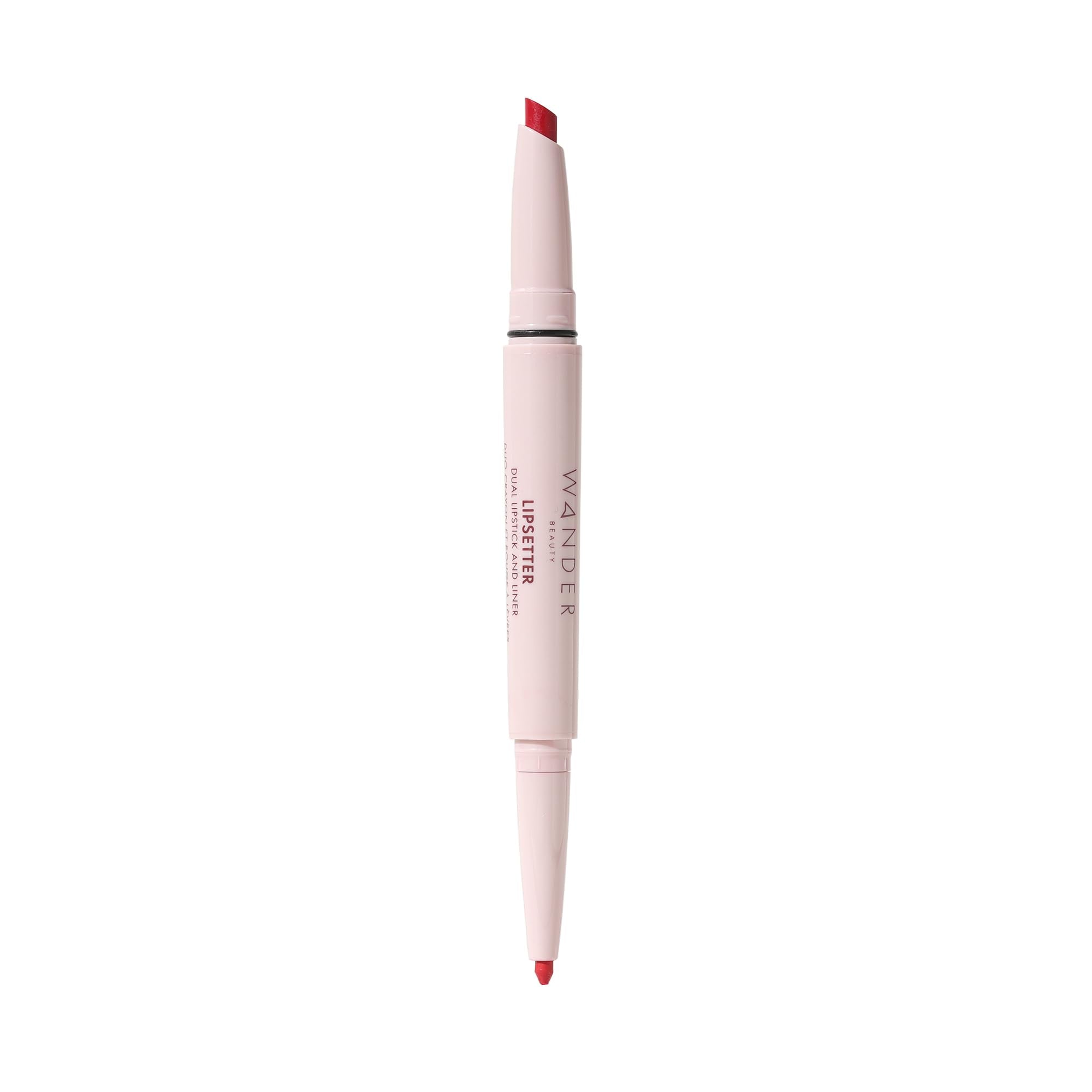Wander Beauty Lipsetter Dual Cream Lipstick + Lip Liner - Red Over Heels - Ultra-Smooth, Hydrating Lipstick and Red Lip Liner with a Soft Matte Finish - Made with Squalane & Peptides (1 Count)