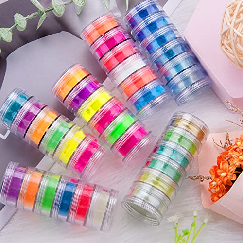 Duufin Vibrant Pigment Powder for Nails 36 Colors - Bright Nail Art Powder Set