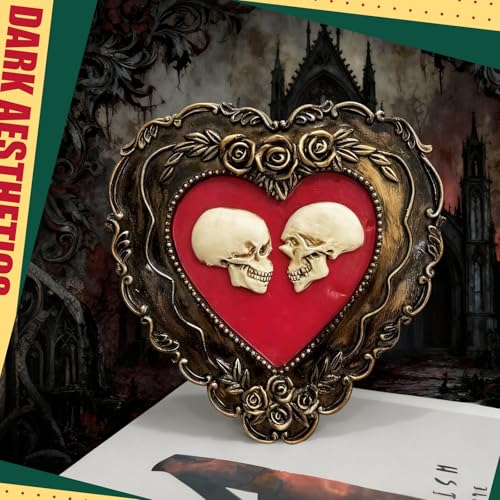 Dark Heart Skull Resin Sculpture - Gothic Home Decor, Unique Gift, Variation of Skull