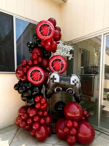 Upside Down Red Portal Eyeball Balloons for Stranger Things Party - Creepy Lightning Design, 6 Pack