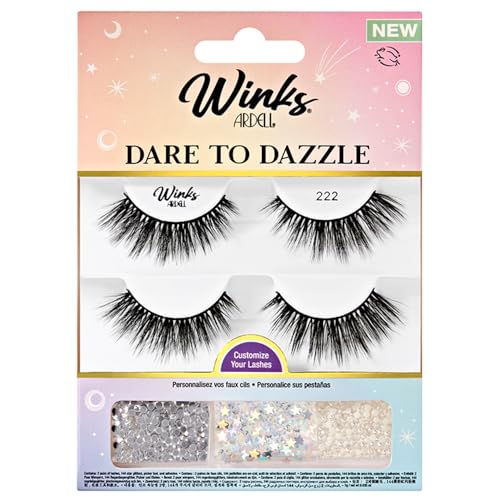 False Eyelashes Set with Rhinestones & Glitter - DIY Glam Lashes for Party & Events