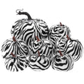 Gresorth 8 Pcs Artificial Zebra Velvet Pumpkins Fall Pumpkin Decor - Variation E