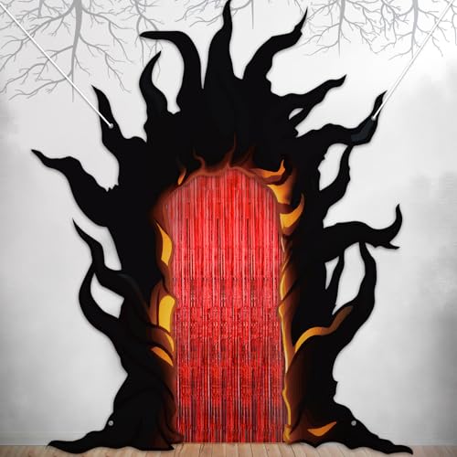 MinFyberd Spooky Rustic Halloween Party Banner - Weird World Door Decor