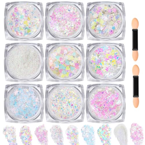 Body Glitter Gel with 9 Shapes for Face & Body - Festive Makeup Sparkle