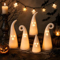 Ceramic Ghost Light Set - Halloween Decor with LED Lights, 5 Pieces