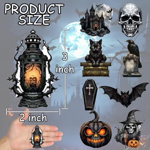 Halloween Tree Ornaments Set - Wooden Horror Decorations for Christmas & Party