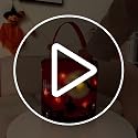 LED Light Up Pumpkin Candy Bag - Collapsible Reusable Halloween Trick or Treat Basket - Red