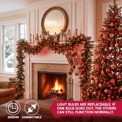 Red Christmas String Lights Outdoor 42.8FT 200 Incandescent Bulbs - Green Wire - Variation of THIS listing