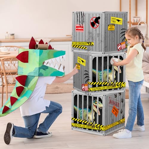 6 Pack Dinosaur Party Favor Boxes for Dinosaur-Themed Birthday & Halloween