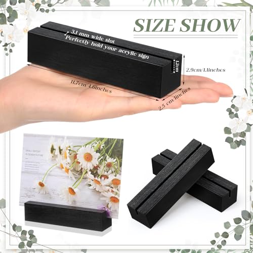 Acrylic Black Place Card Holders 4.6 x 1.1 Inch - Pack of 3 - Wedding & Event Table Sign Stands