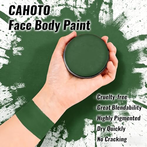 Dark Green Water-Based Face & Body Paint - Flexible, Vivid, Vegan Cosmetic