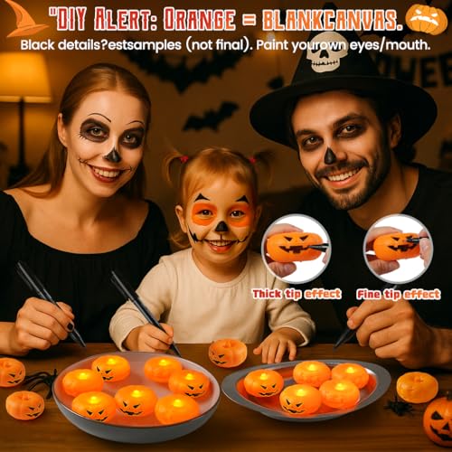 24-Pack Orange Floating Candles for Halloween Water Decor - Water-Activated, Long-Lasting Fall Pool & Table Decorations