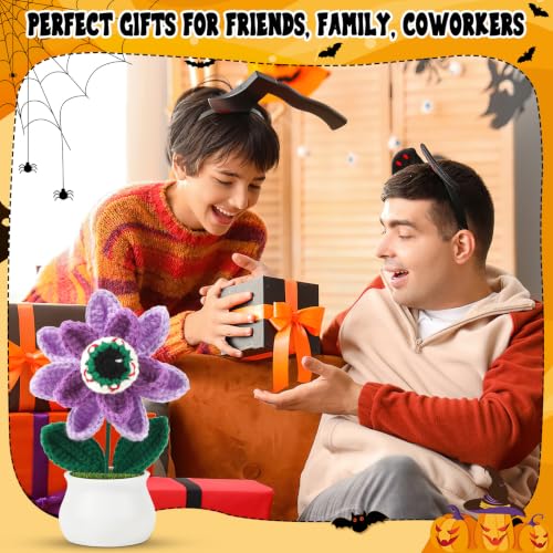 Purple Knitted Eyeball Flower Halloween Decor Spooky Home Gift Ornament