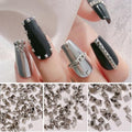 Silver Square Spire Nail Charms Set for Nail Art - 600pcs, 3 Sizes