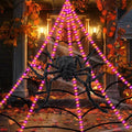 Halloween Light Up Spider Web Outdoor 16.4FT 250 LED Lights - Purple & Orange (Variation B-Purple&Orange)